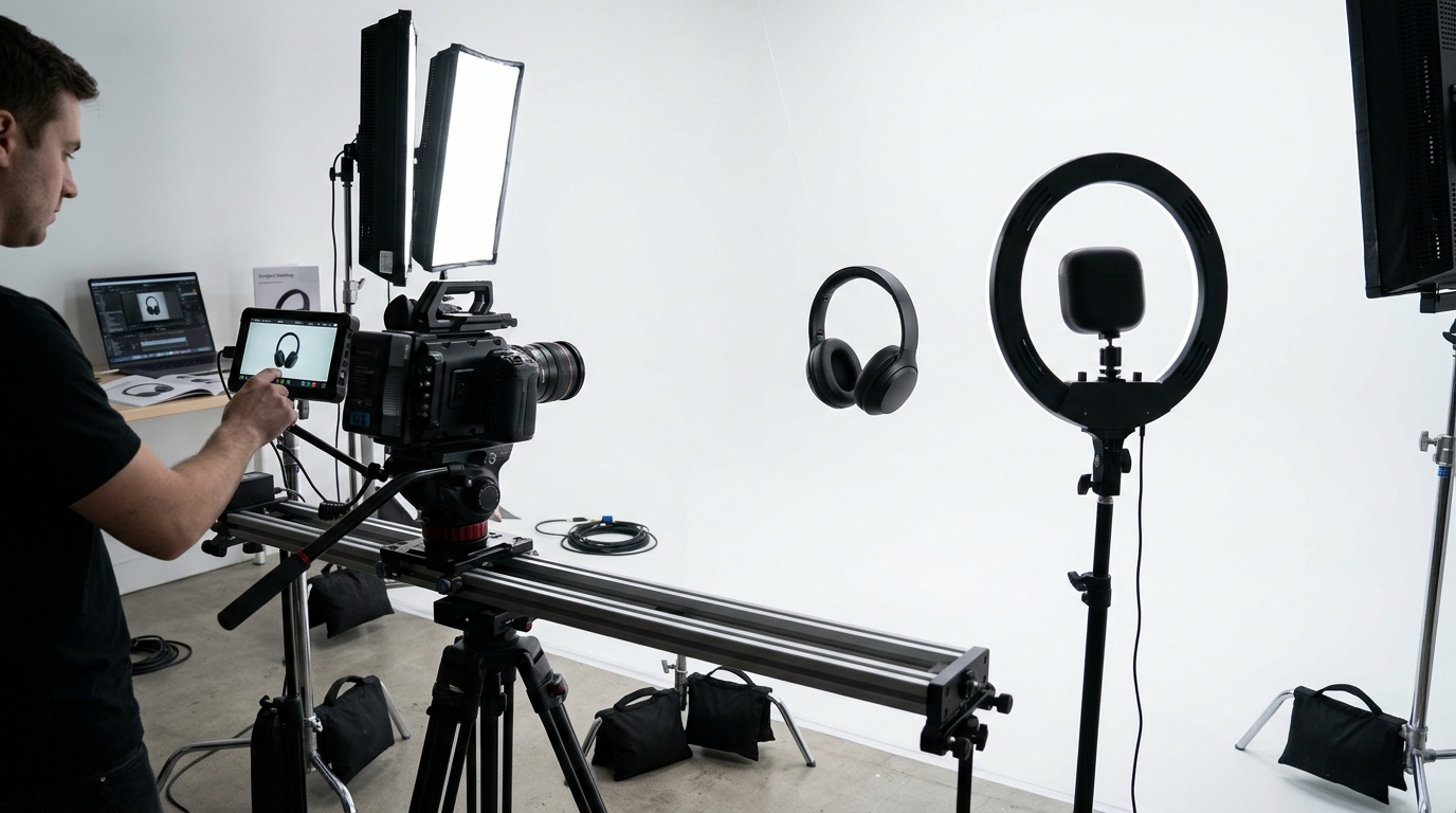 E-commerce product video shoot in an Istanbul studio