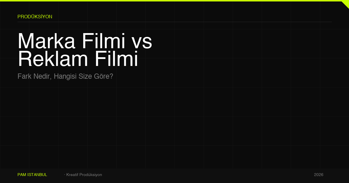 Marka filmi ve reklam filmi prodüksiyon karşılaştırması