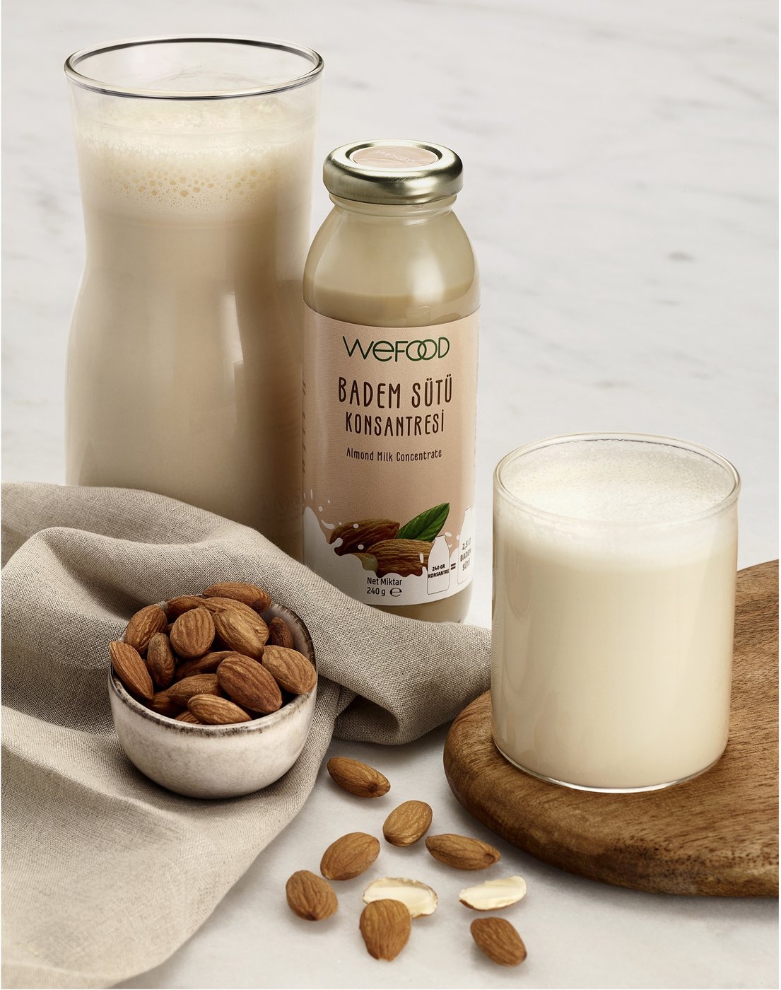 WeFood badem sütü organik still life — PAM İstanbul