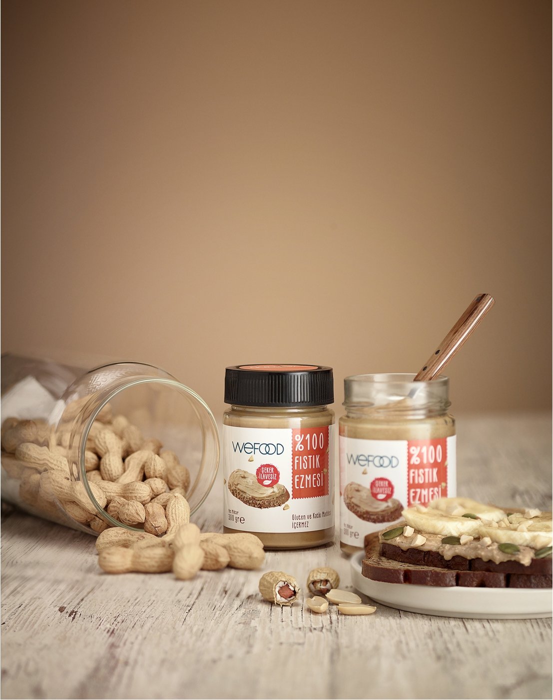 WeFood fıstık ezmesi ürün fotoğrafçılık — İstanbul